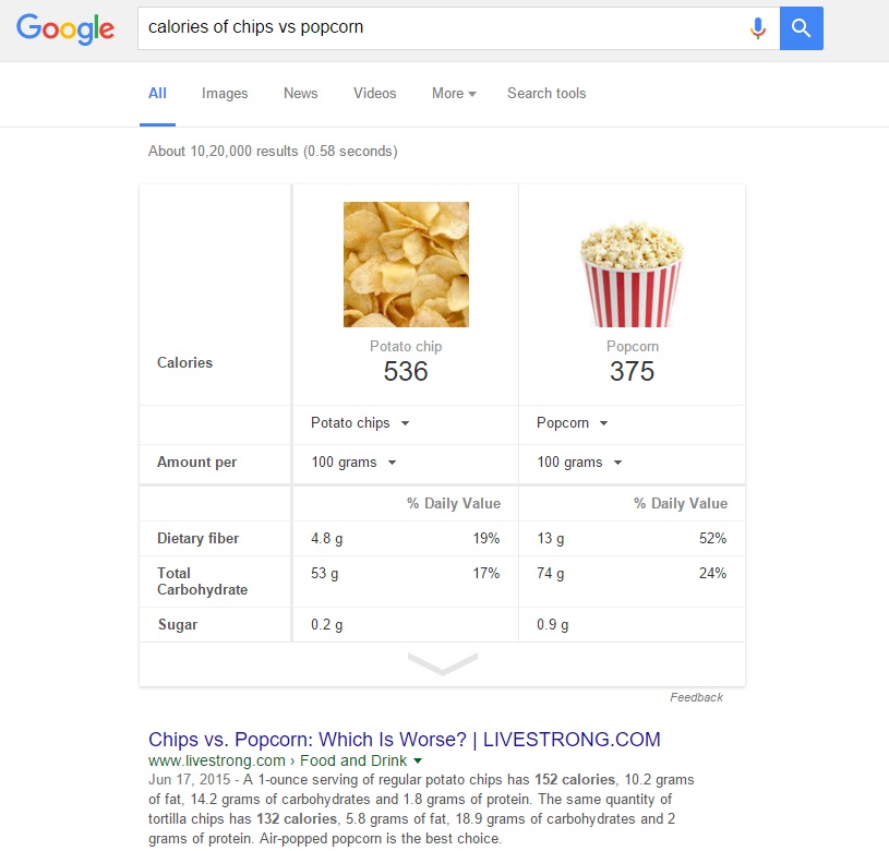 calories of chips vs popcorn   Google Search