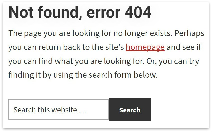 Example of a Missing Page on a Website
